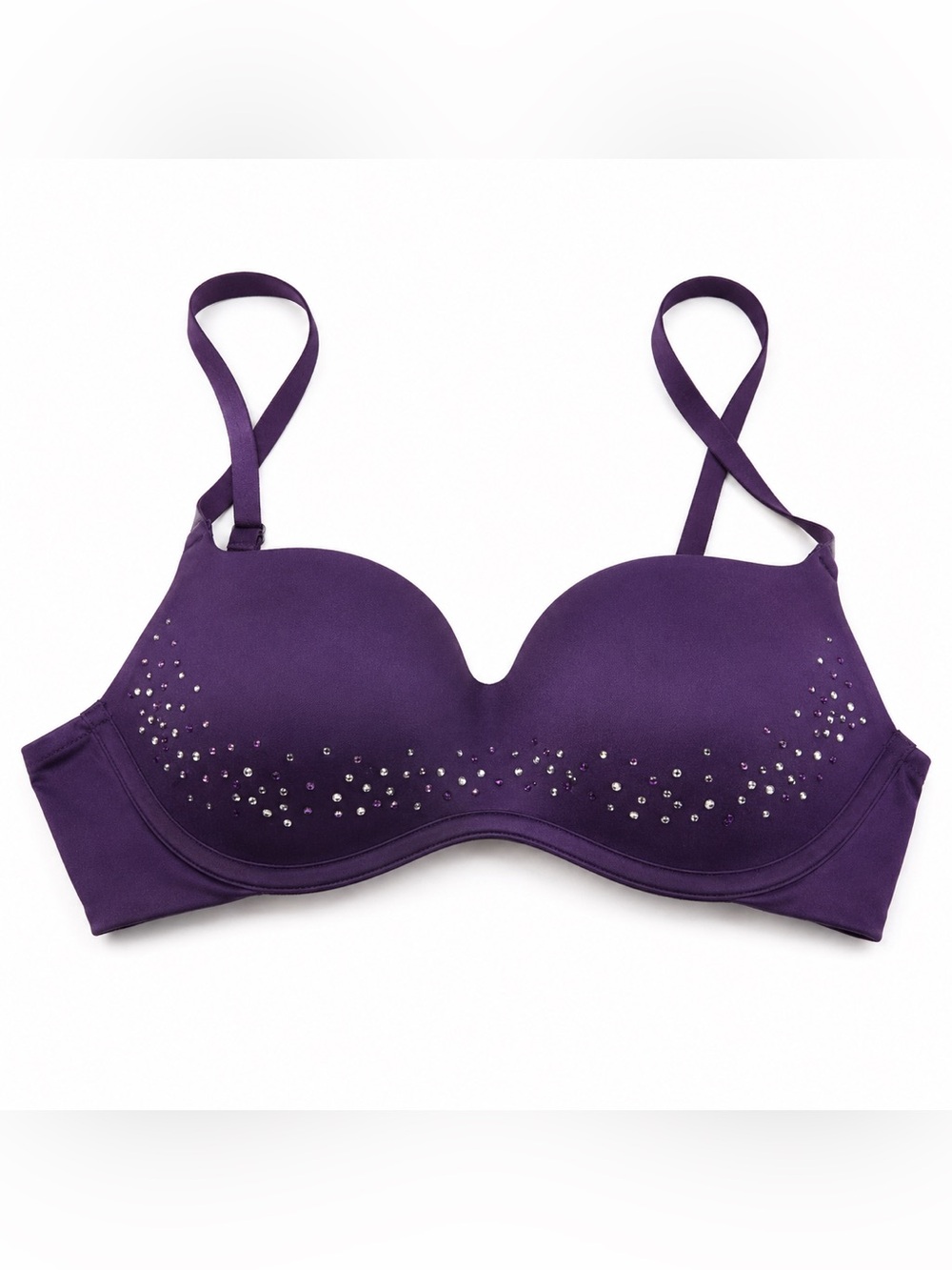 Victoria’s Secret Balconet Bra 34B Purple Embellished Underwire Padded
